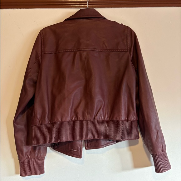 J. Crew Collection Leather Jacket oxblood - sz 10 - Picture 2 of 7